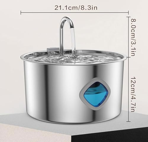 Fuente de agua para gatos y perros acero inoxidable 3.2l miniatura 2