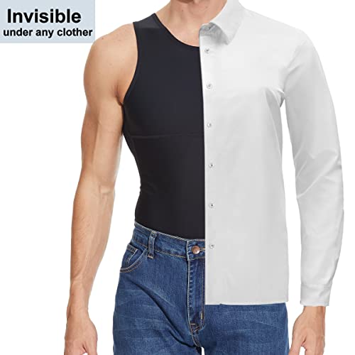 Mens Body Shaper Tummy Control Vest Slimming Compression Shirt Workout Tank Tops Gynecomastia Shapewear #TOP4