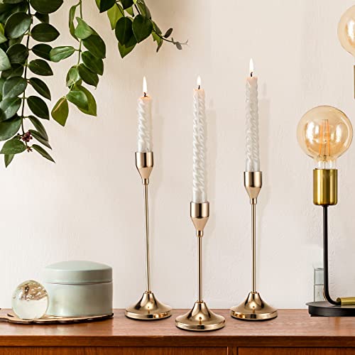 Mimorou 45 Pcs Candlestick Holders, 15 Set Taper Candles Holders Metal Decorative Candlestick Holder Farmhouse Mantle Table Centerpiece Decors For Home, Wedding, Dinning, Party, Anniversary (Gold) #TOP4