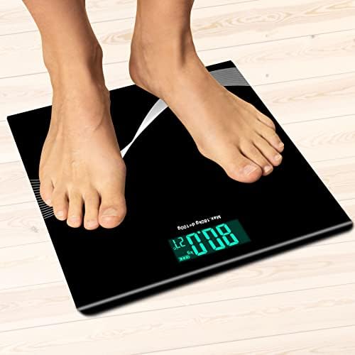 Home Genie Digital Bathroom Scale With Heavy Tempered Glass And LCD Display | Digital Weight ...