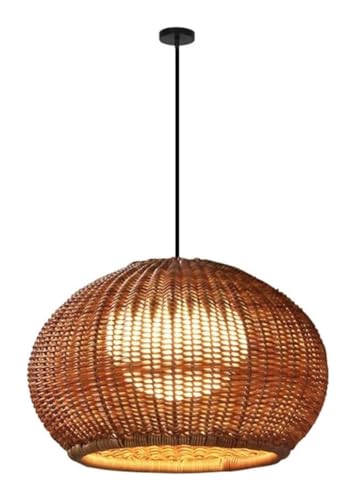 Lampe suspendue tissée à la main en rotin pour un plafonnier d'exception style bohème