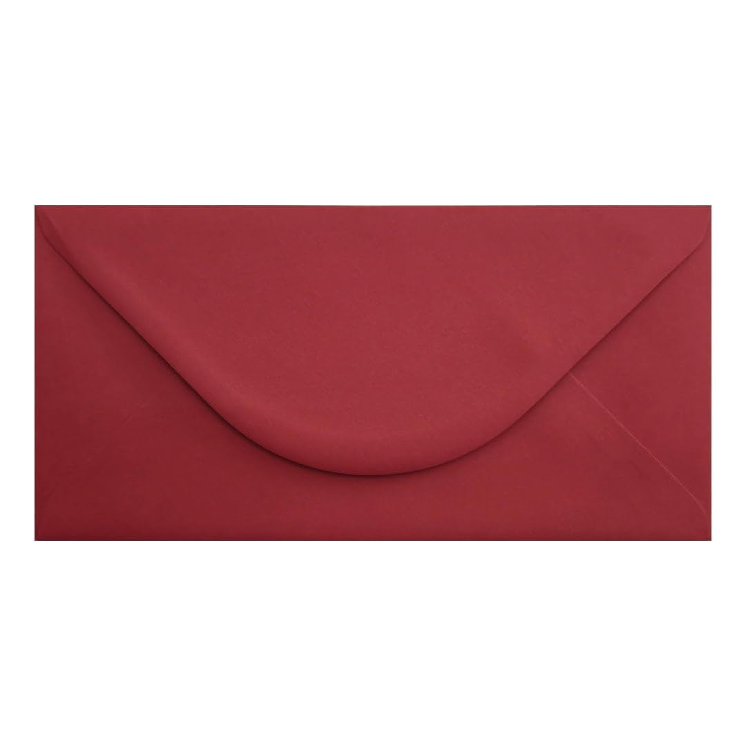 Trucraft, Deep Red, Matte Envelopes 234mm x 125mm, Pack of 25, for Greeting Cards Christmas Cards, Wedding Invitations