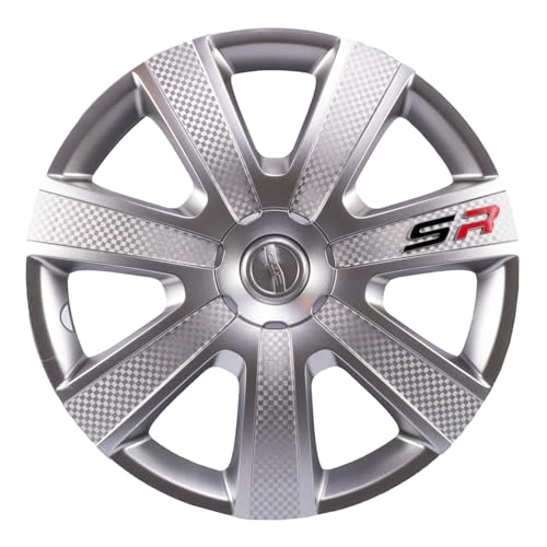 OWC OPTIMUS WHEEL COVERS 4 Tapones Polveras Tapacubos de Llanta Deportivos, Tapas de Rines 15" con 4 Piezas Juego de Cubiertas para Rines con Plástico (Diseño 2)