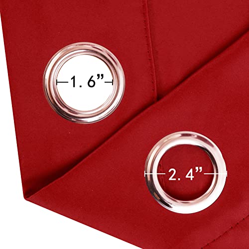Image of LEMOMO Bright Red Blackout Curtains 52 x 63 Inch Length /Set of 2 Curtain Panels /Thermal Insulated Room Darkening Blackout Curtains for Bedroom