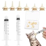 COYUN 8 Pcs Haustier Fütterung Silikon Nippel, katzenmilch Aufzuchtflasche für undewelpen Kitten...
