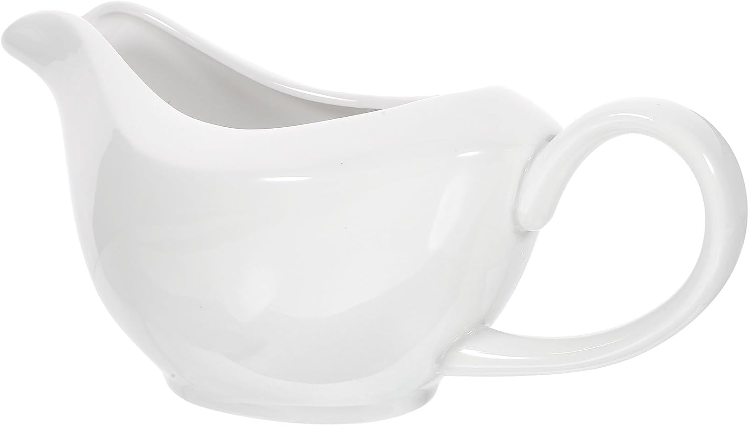 Ceramic Gravy Boat and Sauce Pitcher 400Ml with Gold Rim Handle, Porcelain Salad Dressing Pourer and Gravy Container for Dining and Entertaining