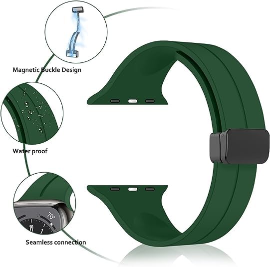 Image of Soft Silicone Sport Band Compatible with Apple Watch Ultra 49mm 45mm 44mm 42mm Magnetic Clasp Adjustable Strap For iWatch Series 10 9 8 7 6 5 4 3 2 1 SE Ultra 2nd gen (Only Strap, No Watch)