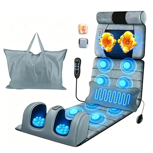 KOCASO Full Body Massage Mat with Heat, Electric Heated Massage Pad Cushion w/Vibration for...