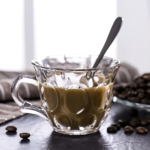 Image of Premium Glass Tea & Coffee Cups Set of 6, 200 ML Transparent Glass Mug with Handle for Coffee,Green Tea, Hot & Cold Beverages, Stylish Clear Drinking Cups for Home Kitchen Cafe (CTZ - 23)