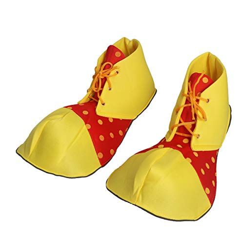 BinaryABC Halloween Costume Clown Shoes,Clown Costume Accessories(Yellow Red)