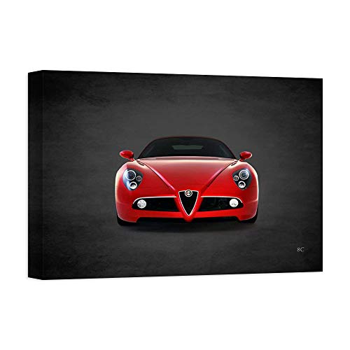 Made in Italy DìMò ART Quadro Stampa su Tela con Telaio in Legno Rogan, Mark Alfa Romeo 8C 2008 Misura 80x60 CM