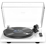 Retrolife Turntables Record Player Wireless Output Connectivity Vinyl Player Iron Plate Belt-Drive Turn tables 33&45 RPM Speed Phono Line Output USB Digital to PC Recording ATN3600L MM Cartridge White