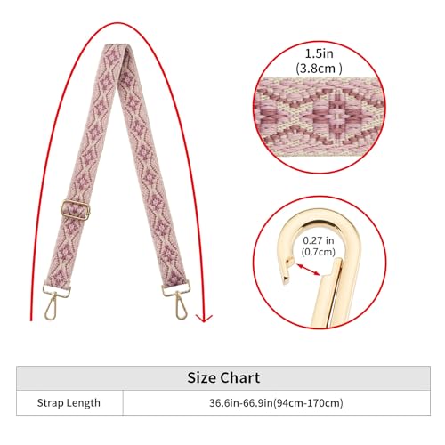 Image of ZOOEASS Wide Shoulder Strap Adjustable Replacement Belt Guitar Style Crossbody Bag Handbag Strap Multicolor Canvas Straps(Wide:1.5in)(Color6)