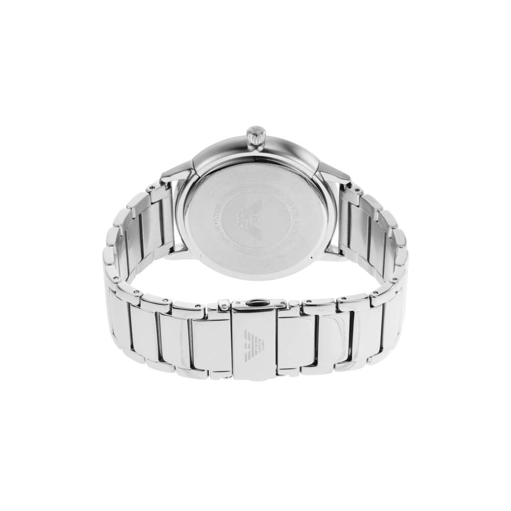 Emporio Armani Relojes para Hombre, Movimiento de Cuarzo de Tres Agujas con Fecha y Caja de 43mm con Correa de Acero Inoxidable