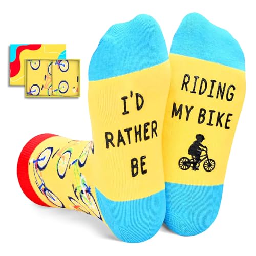 HAPPYPOP - HAPPYPOP Mountain Bike Gifts - Riding Cycling Biking Socks for Boys Girls Kids Teens 10-12 Years Old