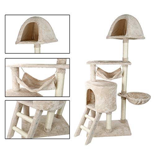 Confote 57 Inch Cat Tree Multi-Level Cat Condo With Scratching Posts Kittens Activity Tower Pet Play House Furniture #TOP2