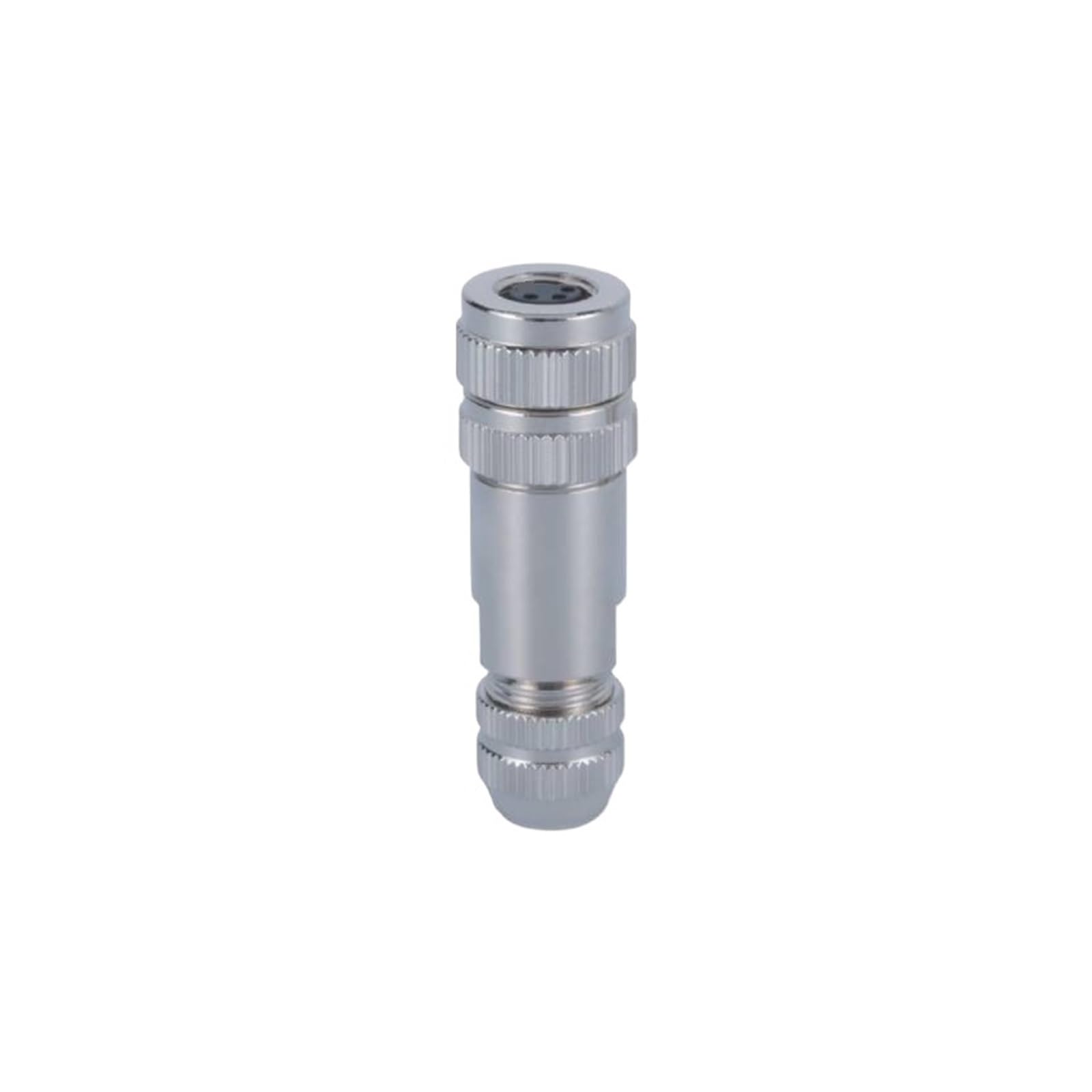 Conector M8 hembra de 3 pines código A blindado con carcasa metálica