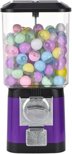 Siuhuig ガチャマシン 100円硬貨用 レトロガシャポンマシン 業務用ガシャポン本体 楽しいカプセルマシン ガチャマシーン イベント ガチャガチャカプセル 業務用 家庭用 幼稚園教育機関向けギフトマシン ボール100個付属 (パープル,引き出しなし(