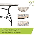 OUTLIV. Mosaik Gartentisch rund Schwarz