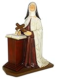 Material: Harz. Ferrari & Arrighetti Figur Hl. Teresa von Avila, 20 cm, in Geschenkbox mit Lesezeichen auf IT/EN/ES/FR