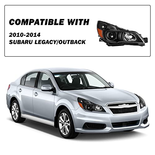 Sockir Headlight Assembly Compatible With 2010-2014 Legacy/Outback Projector W/Bulbs Replacement Headlamp Passenger And Driver Side #TOP1