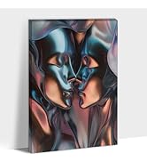 ANRUOXI Modern 3D Wall Art for Living Room, 3D Effects Canvas Prints, Abstract 3D Visual Effects ...