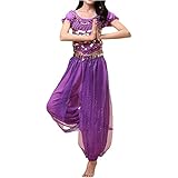 traje arabe mujer como se llama Conjunto de traje de traje de baile de la danza del vientre de halloween de la India para mujer, suave y refrescante tejido de gasa para un uso cómodo, talla única