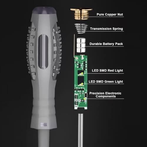 Image of 2 PCS Magnetic Flathead Screwdriver & Non-Contact Voltage Tester Pen, Dual Color Light Electrical Screwdriver, High Torque Electricity Detector for Safe Voltage Measurement