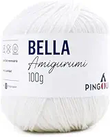 Fio Pingouin Bella Amigurumi 100g, Linha 100% Algodão Mercerizado Tex 493 para Crochê, Tricô e Bonecos, Diversas Cores, Acabamento Premium (Branco)