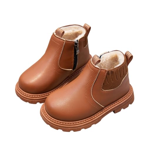 Bottes de neige fille et garçon en faux cuir souple pour l'hiver
