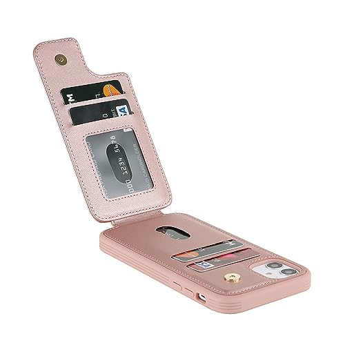 Lipvina for iPhone 11 Case with Card Holder,Credit Card Holder,Ring Stand Kickstand,Flip Shockproof Cute Phone Wallet Case for Women (6.1 inch,Rose Gold) by Lipvina - Image 7