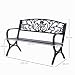Outsunny 2-Sitzer Metall Gartenbank bis 240kg Bank 127x60x85 cm Schwarz