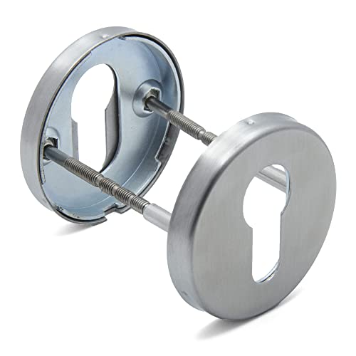 Schlüsselrosette edelstahl matt Türrosette APECS für Innentüren und Außentüren Profilzylinder 1 paar