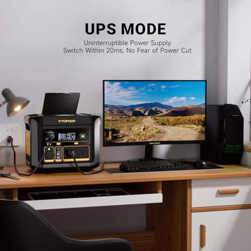 Image of VTOMAN FlashSpeed 600 Portable Power Station, 600W 499Wh LiFePO4 Battery | 600W AC, 1200W Peak, 100W USB-C Output, 8 output ports, UPS<20ms, Solar Generator, Home Backup, Camping, Fishing, RVs