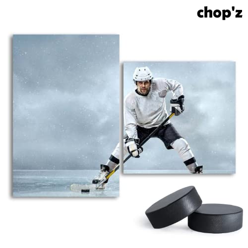 Chop'z Ice Hockey Pucks, Training Black Roller Hockey Pucks,Classicand Practicing,High Grade Official Regulations Of Size And Weight–3” Diameter, 1” Thickness – 6 Oz Weight #TOP2
