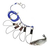QUANFULTEC 6.5ft Fish Stringer,Live Fish Lock，Comes with 5 Stainless Steel Rotating Snap Locks Fishing Stringer and Ground Anchor