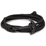 Ankerarmband LGT Jewels Ankerarmband aus schwarzer Polyesterschnur