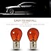 Hugwits 10 PCS 1156 Turn Signal Light Bulbs, P21W 1141 S25 12V 21W BA15S High Brightness Halogen Bulbs, Single Contact Long Life Bulb Replacement for Reverse Light, Universal for Most Cars (Amber)