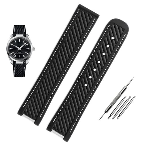 Bracelet montre 20mm caoutchouc silicone incurvé Omega Seamaster 300 Aqua Terra