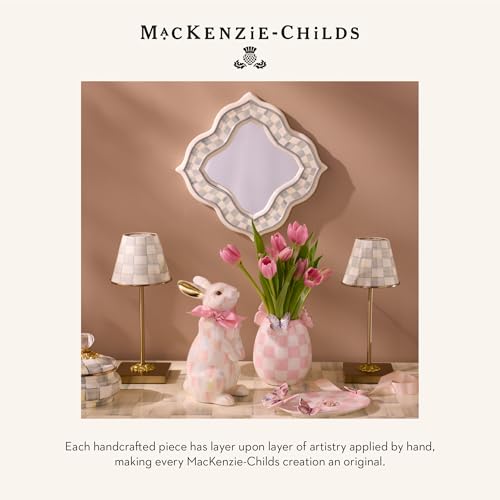 Image of MACKENZIE-CHILDS LED Cafe Table Lamp, Gray-and-White Sterling Check