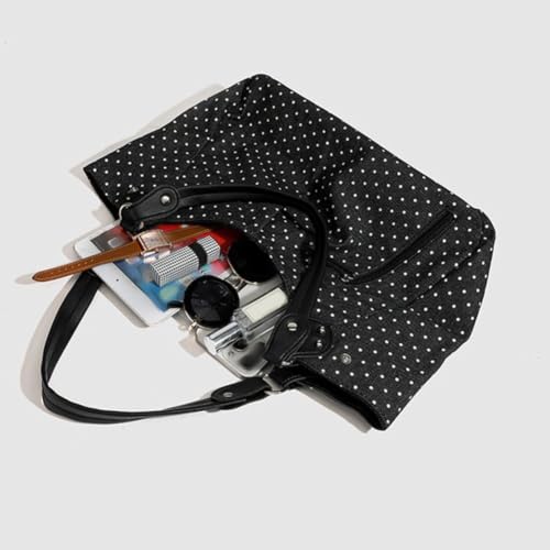 Stakee Bandoulière À Pois Noirs, Cabas Souple, Hobo Grande Capacité, Messager Tendance pour Femme – vue 6