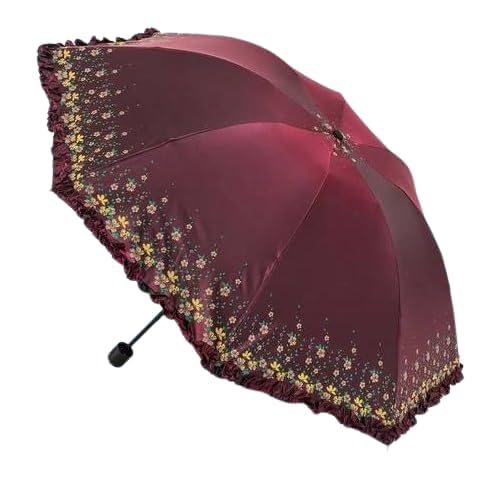 packcy Princess Umbrella with Lace Decoration for Women & Girls | Stylish Designable Carry Bag Lightweight, Windproof, UV-Protection, Folding Compact (Multi-Color)-picture-49