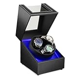 ワインディングマシーン (2本巻き) (3本巻き) (4本巻き+6本収納) (6本巻き+6本収納)ウォッチワインダー 自動巻き時計ワインディングマシーン 日本製 マブチモーター 静音設計 新型の腕時計自動巻き上げ機、男女全部使えます (C02:ブラック3+0P)