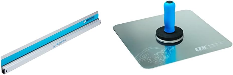 OX Speedskim Stainless Flex Finishing Rule - SF 1200mm & OX Pro Aluminium Hawk - 13" X 13"