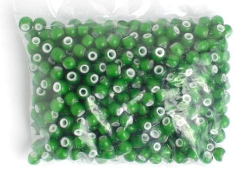 Czech Glass Seed Beads 33/0 (8mm Diameter) White Heart Green DIY Jewelry Making Beads - 250g Bulk Bag by Preciosa (Jablonex)