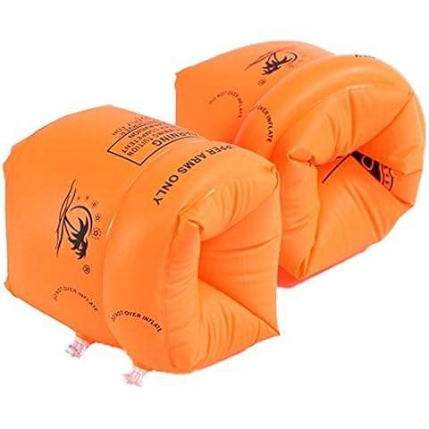 DPWELL Inflatable Swim Rollup Arm Bands, Adult and Kids Safety Double Airbag Swim Training Aid Floatation Sleeves Swimming Rings Floats Tube Armlets (Orange) Cover