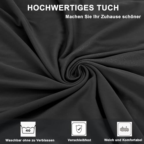 Meision Stuhlhussen 4 oder 6er Set Stretch Stuhlhussen Abnehmbare waschbar Spandex Stuhlüberzug Stuhlbezug Stretch Universale für Hotel, Bankett, Restaurant, Zuhause(6er Set, Schwarz)