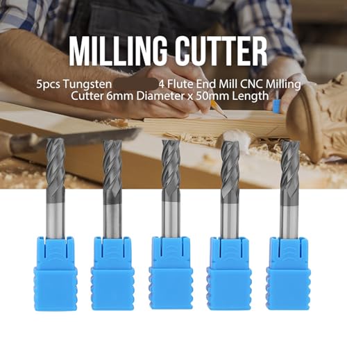 Wolframstahl-Schaftfräser 6mm 5 Stück CNC-Fräser Ultrafein für Rillen Löcher Kanten auf Platten