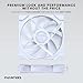 Phanteks M25-140 Gen2 Triple Pack, 3X 140mm ARGB High Performance Cooling Fans, Daisy-Chain Unified Fan Frame, Infinity Mirror hub, Single Cable Connection, White