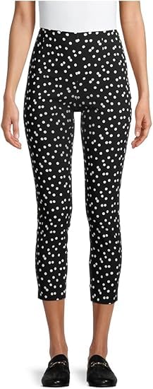 Time & Tru Women's Millennium Skinny Pants (6, Black Dot)